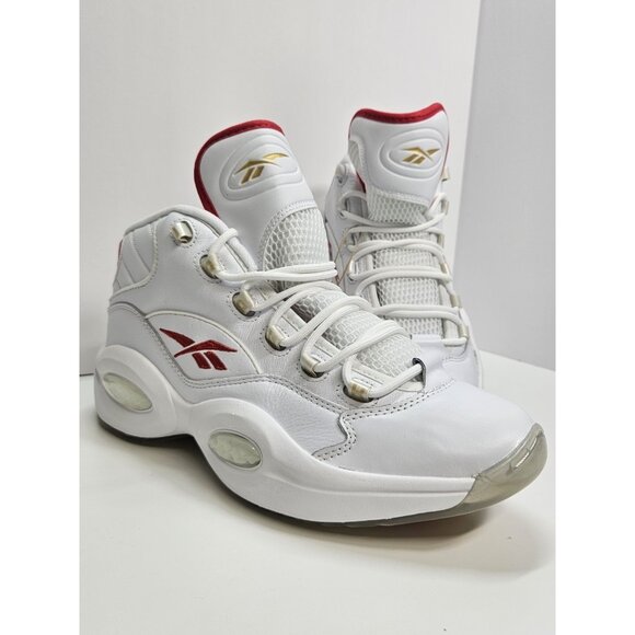 Reebok‎ Question Mid Unisex Shoes White/Vector Red Size Men\'s 10.5 Women\'s 12 main image 10